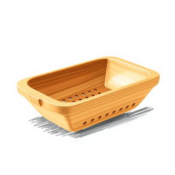 A beautifully designed wooden rectangular strainer with a smooth finish, showcasing the natural grain of the wood