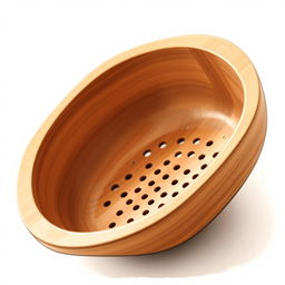 A beautifully designed wooden rectangular strainer with a smooth finish, showcasing the natural grain of the wood