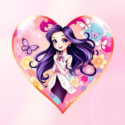 A beautifully designed heart shape filled with vibrant colors and patterns