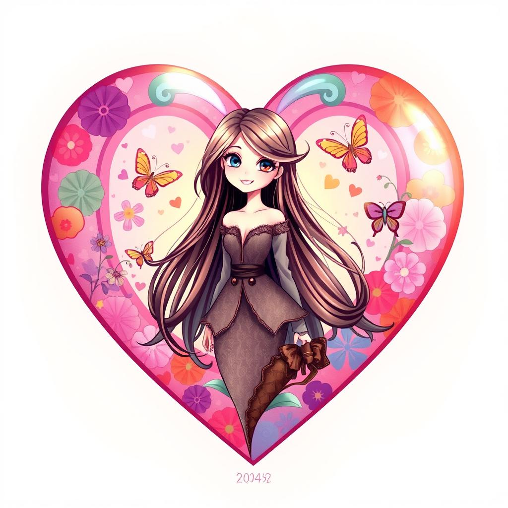 A beautifully designed heart shape filled with vibrant colors and patterns