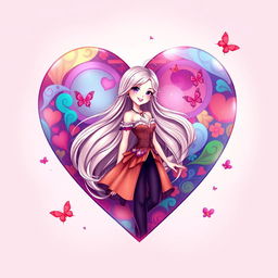 A beautifully designed heart shape filled with vibrant colors and patterns
