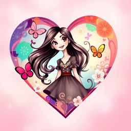 A beautifully designed heart shape filled with vibrant colors and patterns