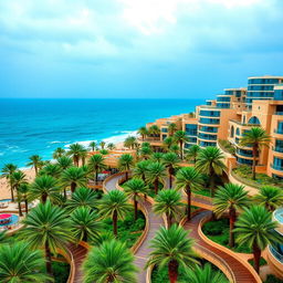 A bustling city located on a picturesque island with 122 unique architectural units designed to withstand a rainy and wet climate