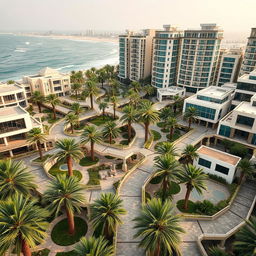 A bustling city located on a picturesque island with 122 unique architectural units designed to withstand a rainy and wet climate