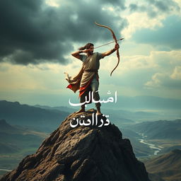 An artistic representation of Arash the Archer, a heroic figure from Iranian mythology