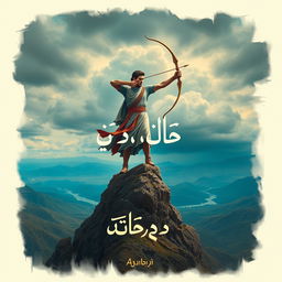 An artistic representation of Arash the Archer, a heroic figure from Iranian mythology
