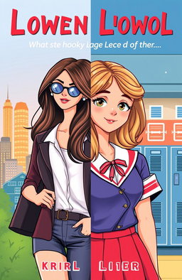 A book cover illustration featuring a split design that contrasts two different times in a woman's life