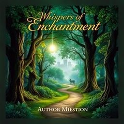 A captivating book cover design featuring a mystical forest illuminated by soft, ethereal light