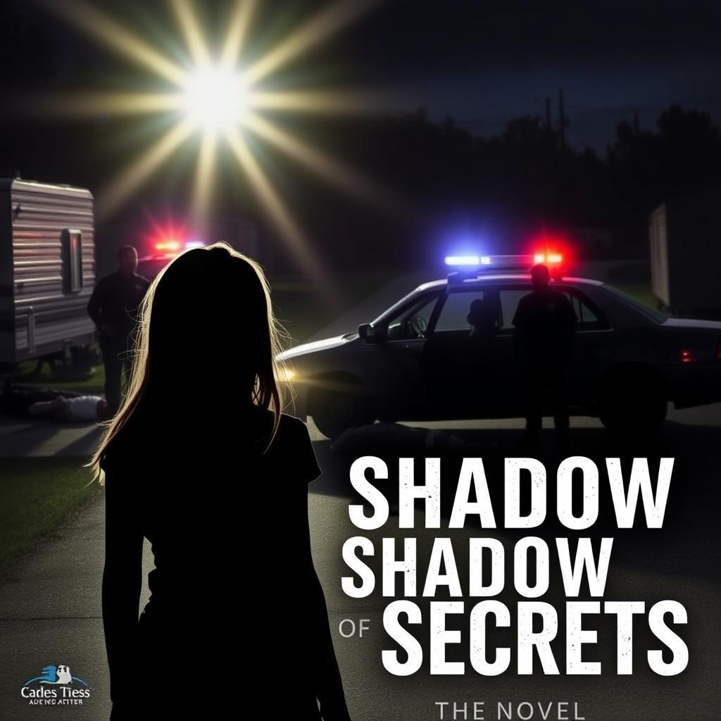 A book cover for the novel titled 'Shadow of Secrets'