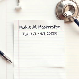 An artistic representation of a medical prescription for typhoid fever, featuring the patient's name 'Mukit Al Mashrafee' prominently displayed at the top