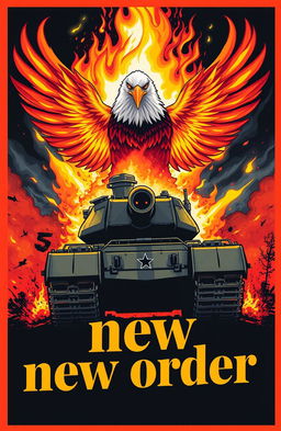 A dynamic and powerful cover illustration featuring vibrant flames and fire, from which the majestic form of an eagle emerges