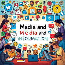 A vibrant and engaging poster highlighting the importance of media and information for self-expression, democratic participation, and cultural preservation