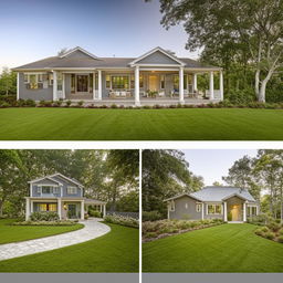 Design a beautiful house that can be scaled to either 36 feet or 18 feet in length.