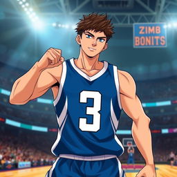 A stylish athlete wearing a sleek sports jersey featuring a large number 3 on the front