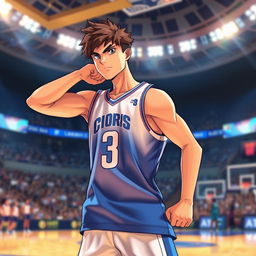 A stylish athlete wearing a sleek sports jersey featuring a large number 3 on the front