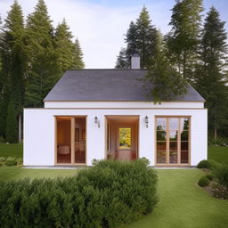 Design a beautiful house that can be scaled to either 36 feet or 18 feet in length.