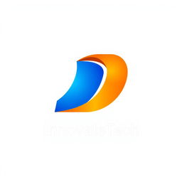 A modern logo design that features a stylized geometric shape, incorporating bold colors like royal blue and bright orange