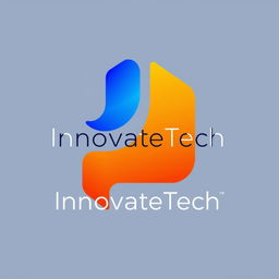 A modern logo design that features a stylized geometric shape, incorporating bold colors like royal blue and bright orange