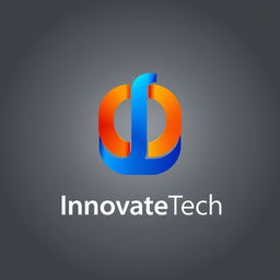 A modern logo design that features a stylized geometric shape, incorporating bold colors like royal blue and bright orange