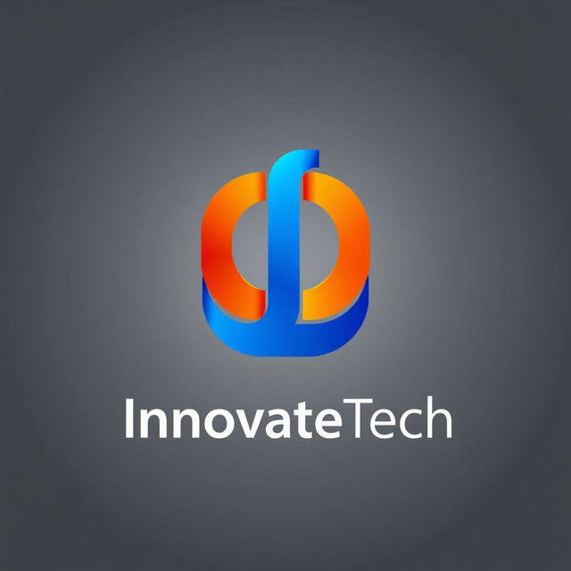 A modern logo design that features a stylized geometric shape, incorporating bold colors like royal blue and bright orange