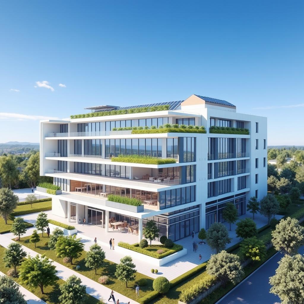 A detailed architectural plan showcasing a modern building design