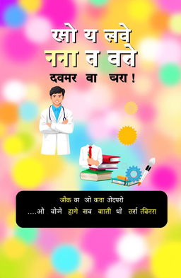 A vibrant and motivational cover design for a career counselling booklet aimed at students from 10th to 12th grade in Bihar government schools