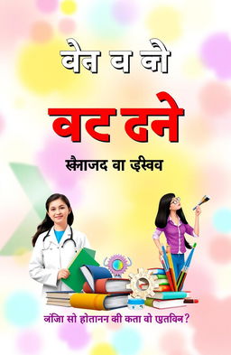 A vibrant and motivational cover design for a career counselling booklet aimed at students from 10th to 12th grade in Bihar government schools