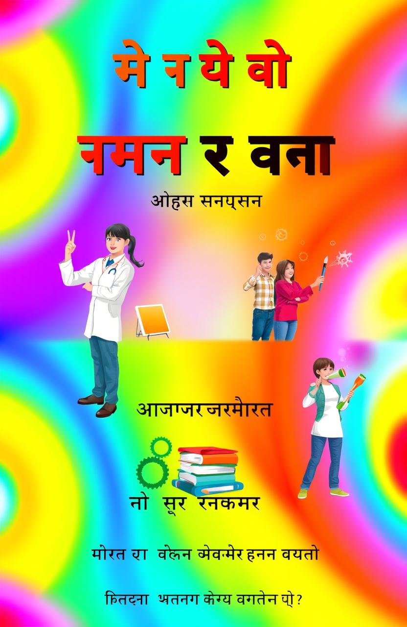 A vibrant and motivational cover design for a career counselling booklet aimed at students from 10th to 12th grade in Bihar government schools