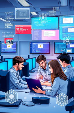 A detailed illustration of a virtual laboratory setup designed for computer installation and operating systems practical learning