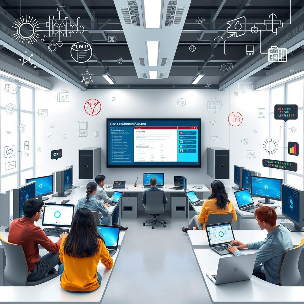 A vibrant and engaging visual representation of a Virtual Laboratory for Problem Solving in Computer Installation and Operating Systems (PPS-VILAB)
