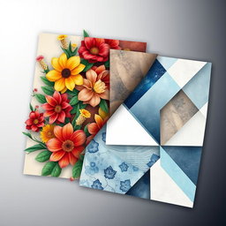A beautifully presented digital collage that merges two sheets seamlessly, showcasing intricate patterns and stunning visuals