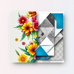 A beautifully presented digital collage that merges two sheets seamlessly, showcasing intricate patterns and stunning visuals