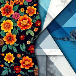 A beautifully presented digital collage that merges two sheets seamlessly, showcasing intricate patterns and stunning visuals