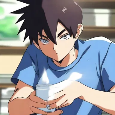 In the anime series, the protagonist finds a mysterious adhesive substance that grants him superpowers.