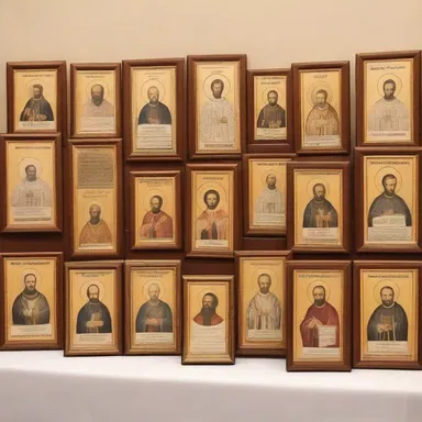 The priest used an adhesive to stick the pictures of saints on the altar.