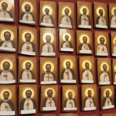 The priest used an adhesive to stick the pictures of saints on the altar.