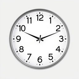 A modern clock design featuring only the numbers 12, 3, 6, and 9, depicting the time as one minute before 6:00
