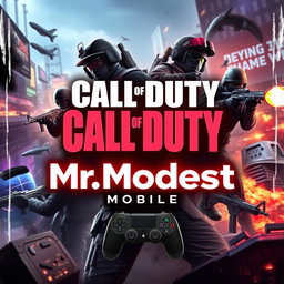A vibrant profile banner for a Call of Duty Mobile streaming channel, featuring dynamic gaming elements and action-packed visuals such as soldiers, weapons, and intense battle scenes