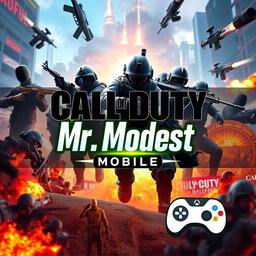 A vibrant profile banner for a Call of Duty Mobile streaming channel, featuring dynamic gaming elements and action-packed visuals such as soldiers, weapons, and intense battle scenes