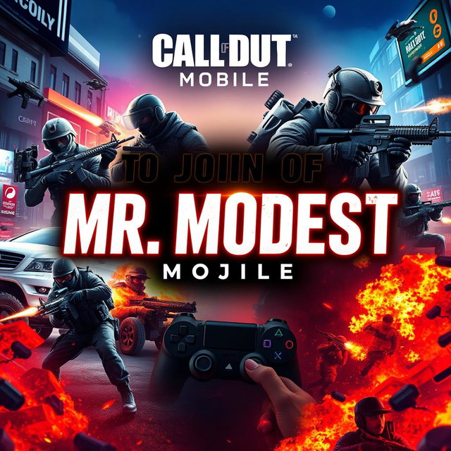 A vibrant profile banner for a Call of Duty Mobile streaming channel, featuring dynamic gaming elements and action-packed visuals such as soldiers, weapons, and intense battle scenes