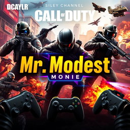 A vibrant profile banner for a Call of Duty Mobile streaming channel, featuring dynamic gaming elements and action-packed visuals such as soldiers, weapons, and intense battle scenes