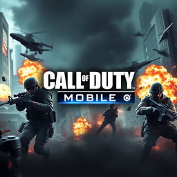 A captivating profile banner for a Call of Duty Mobile streaming channel, featuring a high-energy combat scene with soldiers, explosions, and tactical visuals from the game