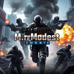 A captivating profile banner for a Call of Duty Mobile streaming channel, featuring a high-energy combat scene with soldiers, explosions, and tactical visuals from the game