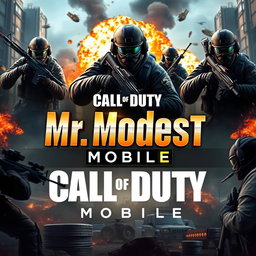 A captivating profile banner for a Call of Duty Mobile streaming channel, featuring a high-energy combat scene with soldiers, explosions, and tactical visuals from the game