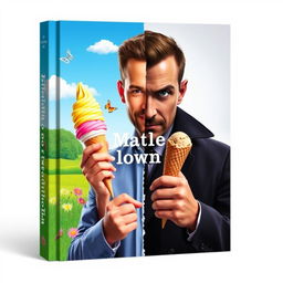 A book cover featuring a man split into two distinct halves