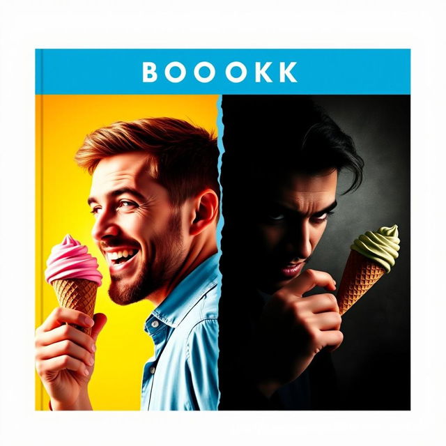 A dynamic book cover design featuring a man split down the middle