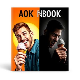 A dynamic book cover design featuring a man split down the middle