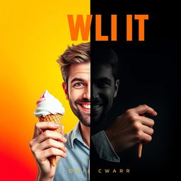 A dynamic book cover design featuring a man split down the middle