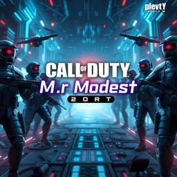 An eye-catching profile banner for a Call of Duty Mobile streaming channel, featuring high-quality graphics with a science fiction theme