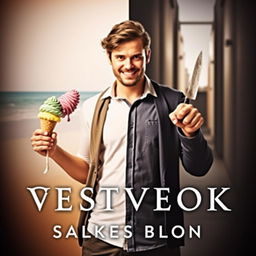 A dramatic book cover featuring a man standing in the center